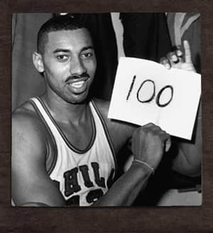  Chamberlain scored the highest 100 points in a single game in the NBA